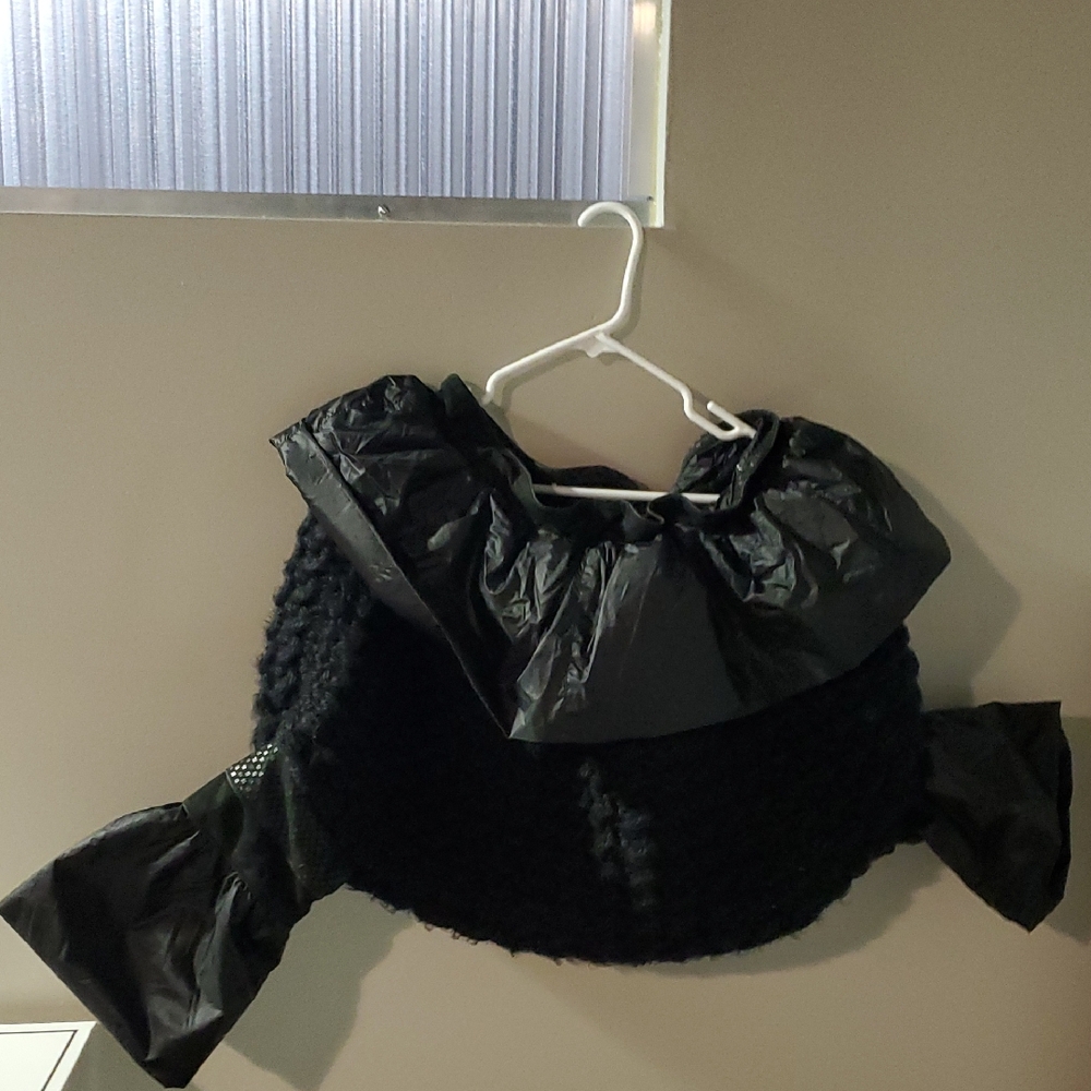 Like new Ann Everett custom made Chic Black Knit open shoulder sweater